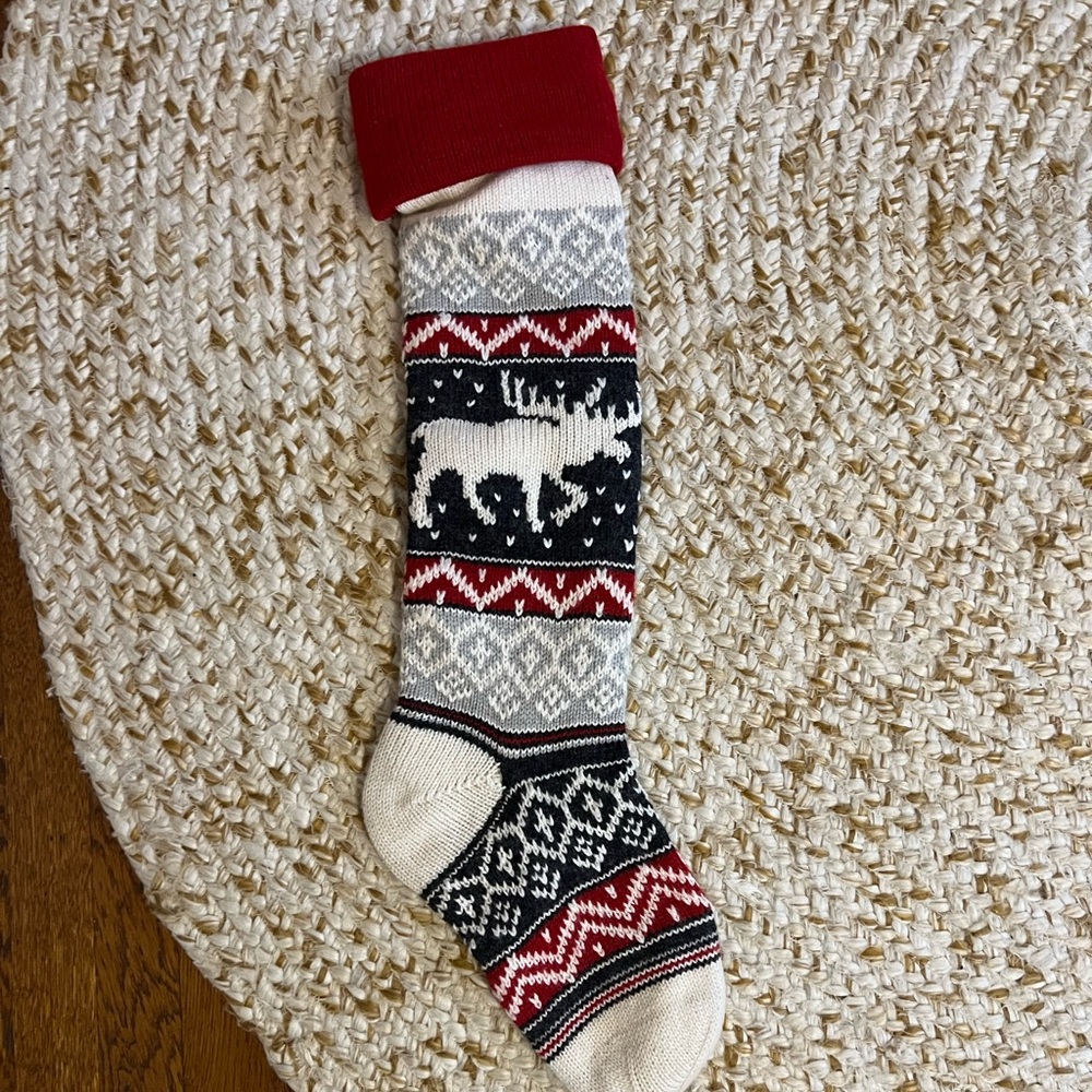 Pottery Barn Fair Isle Stocking - Moose